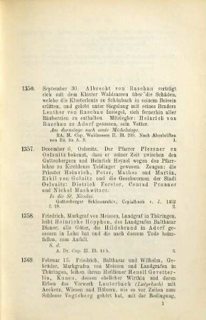 Regesten zur Orts- und Familiengeschichte des Vogtlandes, 1. 1350 - 1485