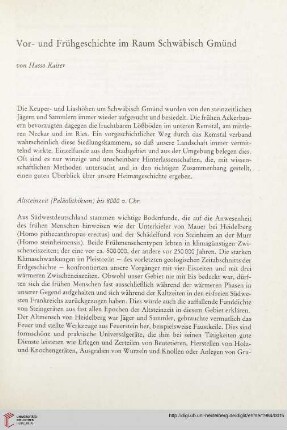Vor-und Frühgeschichte im Raum Schwäbisch Gmünd