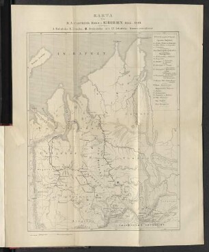 Karta Till M.A. Castrens Resa i Sibirien 1845 - 1848.