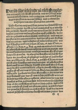 Darumb sihe: ich sende zu eüch Propheten und weyse und schrifft gelerten ...