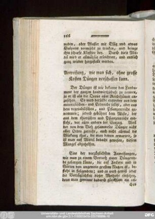 Anweisung, wie man sich, ohne grosse Kosten Dünger verschaffen kann.