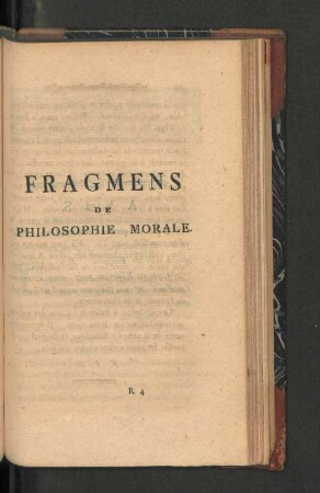 Fragmens de philosophie morale.
