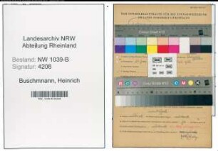 Entnazifizierung Heinrich Buschmnann , geb. 21.06.1907 (Finanzbeamter)