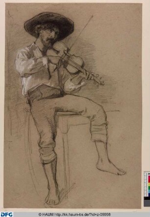 Studie eines Geige spielenden Mannes
