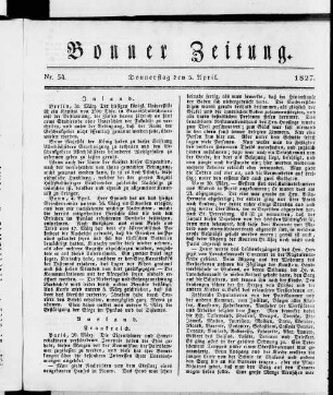 Bonner Zeitung. 1824-1830