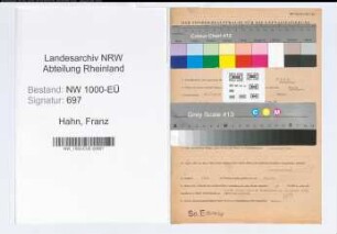 Entnazifizierung Franz Hahn, geb. 29.01.1904 (Bankangest.)