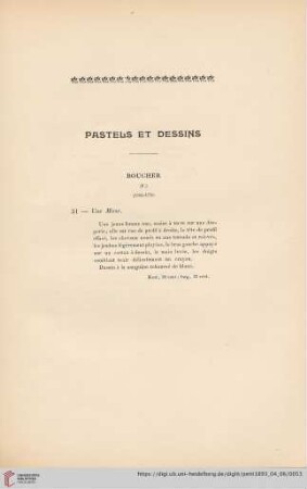 Pastels et Dessins (Nr. 31 - 46)
