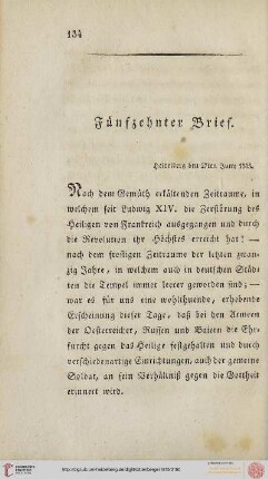 Fünfzehnter Brief