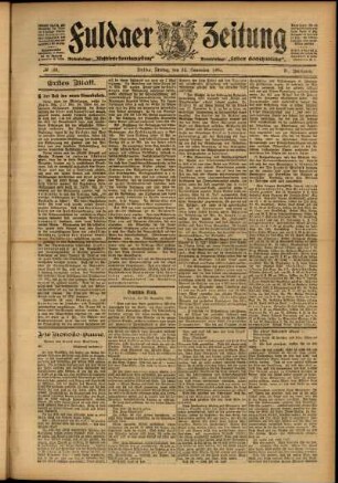 Erste Ausgabe vom Freitag, den 24. November 1905.