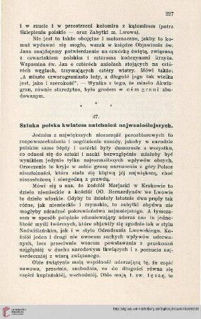 37. Sztuka polska kwiatem natchnień najwznioślejszych.
