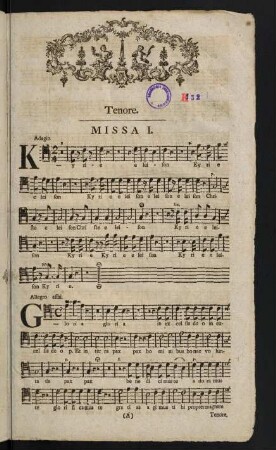 1-18, Tenore. Missa I. - Missa III.