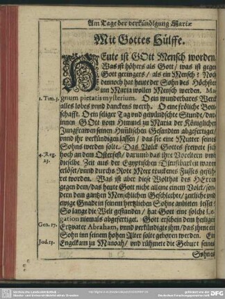 Am Tage der verkündigung Mariae Predigt zum Rotensirben