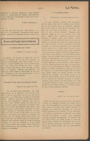 Memorias del Principe Clavis de Hohenlohe