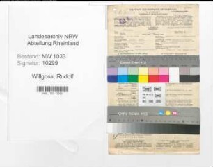 Entnazifizierung Rudolf Willgoss , geb. 07.04.1909 (Polizeibeamter)