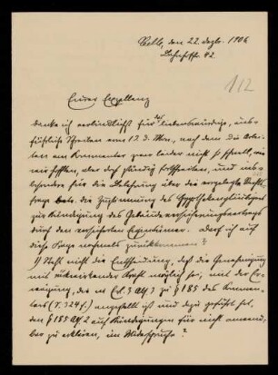 112: Brief von Otto Strecker an Gottlieb Planck, Celle, 22.12.1906
