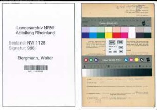 Entnazifizierung Walter Bergmann , geb. 02.01.1899 (Angestellter)