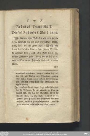 Zehntes Hauptstück. Dieses Zustandes Würdigung.