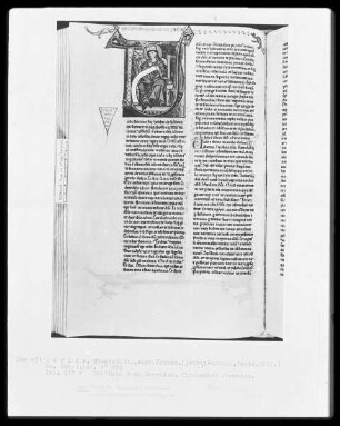 Heisterbacher Bibel — Initiale V (erba), darin thronender Jeremias, Folio 313verso