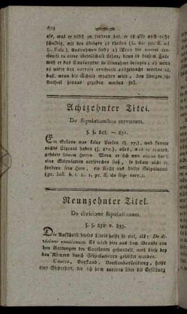 Neunzehnter Titel. De divisione stipulationum.