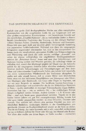 Das Kupferstichkabinett der Kunsthalle