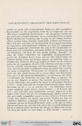 Das Kupferstichkabinett der Kunsthalle