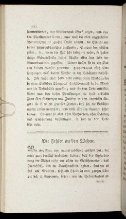 Die Fehler an den Wehen. - Die falschen Wehen.