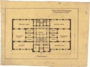 Billing, Hermann; Bruchsal, Rheinstr.; Maschinenfabrik, Verwaltungsgebäude - Grundriss EG