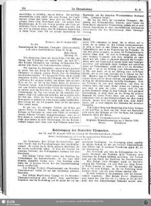 Reichstagung der Deutschen Uhrmacher (Fortsetzung aus Nr. 20)