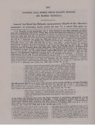 Intorno alla somma delle quarte potenze dei numeri naturali.