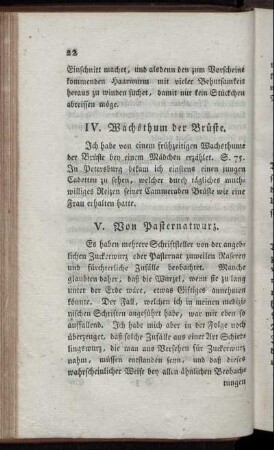 IV. Wachsthum der Brüste.