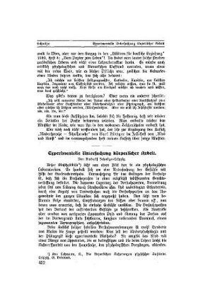 Experimentelle Untersuchung körperlicher Arbeit