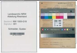 Entnazifizierung Gustav Schneider , geb. 20.06.1905 (Schuhmacher)