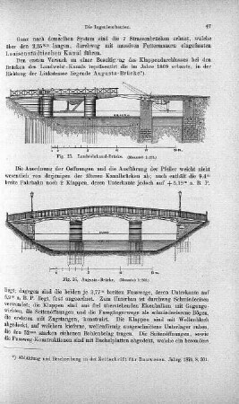 Fig. 15. Landwehrkanal-Brücke ; Abbildung: Fig. 16. Augusta-Brücke