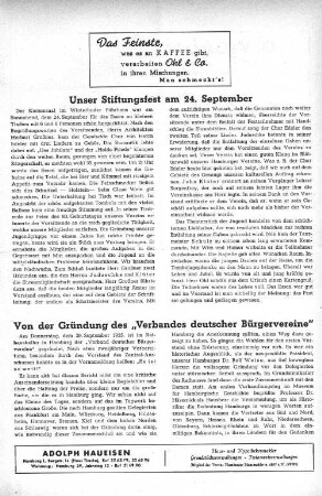 Von der Gründung des "Verbandes deutscher Bürgervereine"