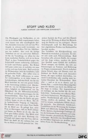 2: Stoff und Kleid : kurzes Vorwort zum Krefelder Sonderheft