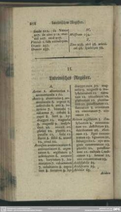 II. Lateinisches Register