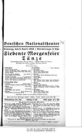 Siebente Morgenfeier Tänze