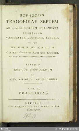 1: Sophoclis Trachiniae