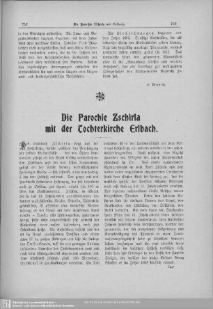 Die Parochie Zschirla mit der Tochterkirche Erlbach