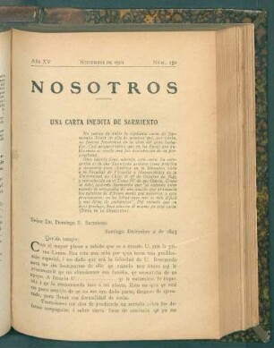 Una carta inédita de Sarmiento