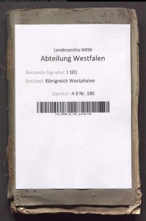 Revenuenaufnahme der verschiedenen Register des aufgehobenen Kollegiatstifts Wiedenbrück