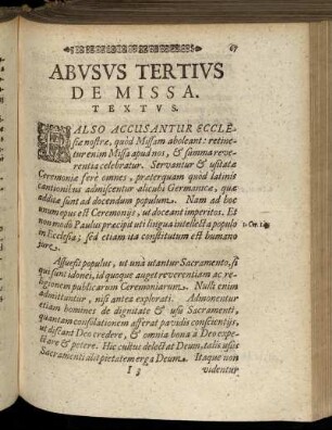 Abusus Tertius. De Missa.