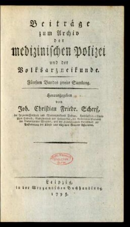 Fünften Bandes zweite Samlung