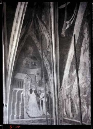 Veitskapelle, restaurierte Fresken im Chor; Aufnahme der Seligen in den Himmel