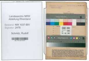 Entnazifizierung Rudolf Schmitz , geb. 24.07.1898 (Steuerinspektor)
