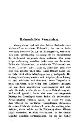 Hochansehnliche Versammlung! Grössen und Zahlen.