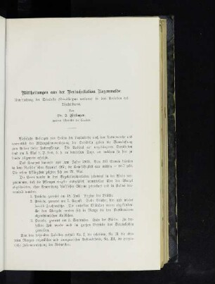 Mittheilungen aus der Versuchsstation Regenwalde.