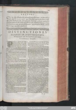 Distinctiones Aliquot In Disputationibus Publicis Et Privatis Ex Ore Cameronis exceptae.