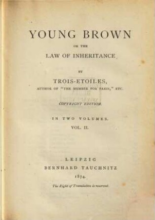 Young Brown or the law of inheritance : in 2 vol.. 2