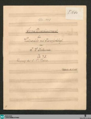 Variations - JWK Mus.Ms. 110 : vl, pf; A; StrK 75